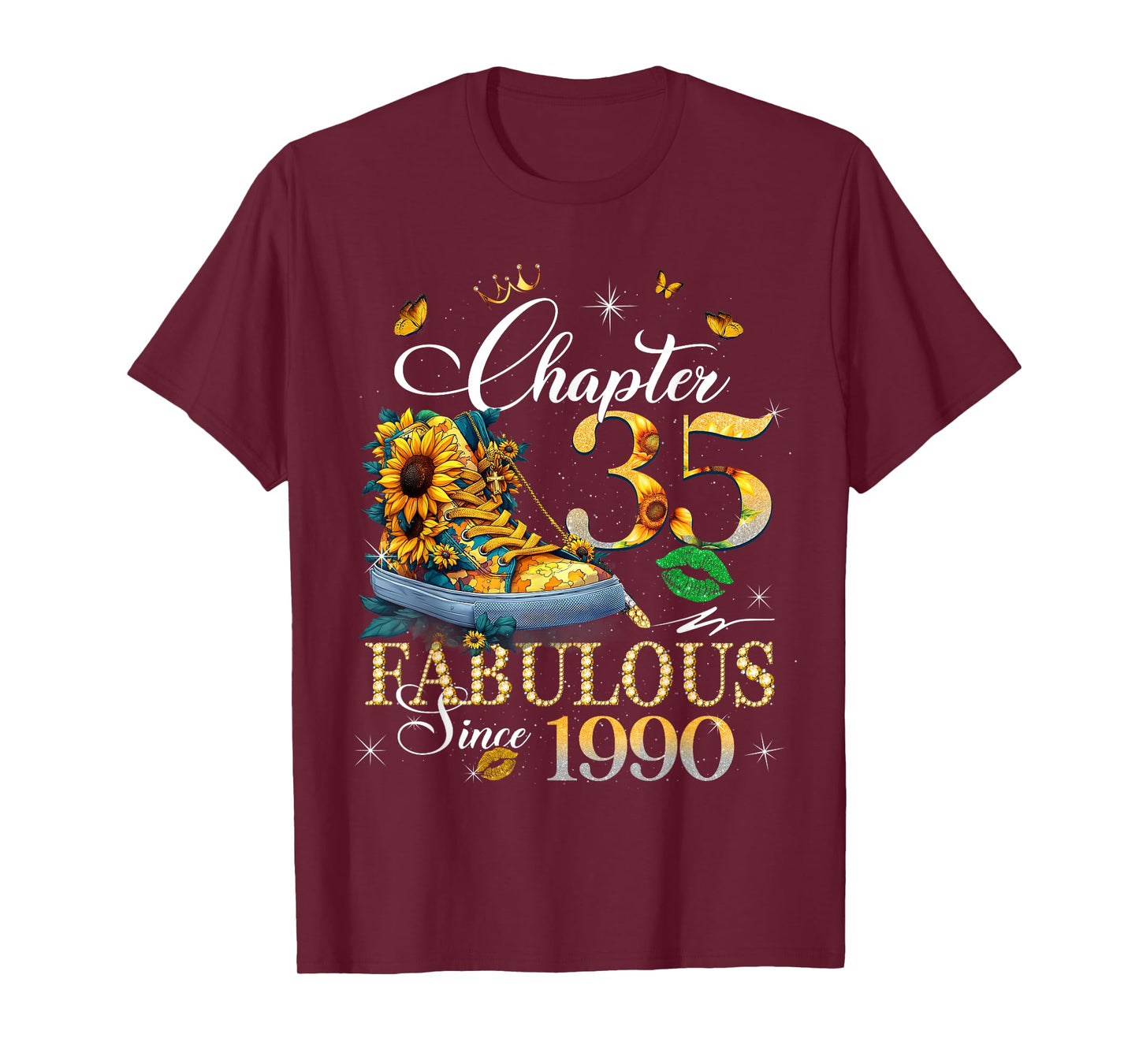 Womens Chapter 35 Fabulous Since 1990 35 years old Birthday T-Shirt