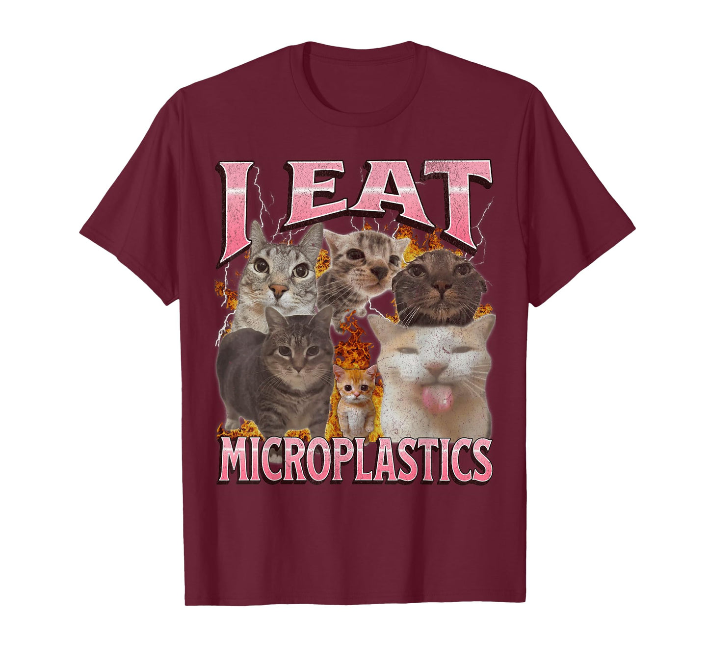 I Eat Microplastics Funny Cat Meme Bootleg Graphic T-Shirt