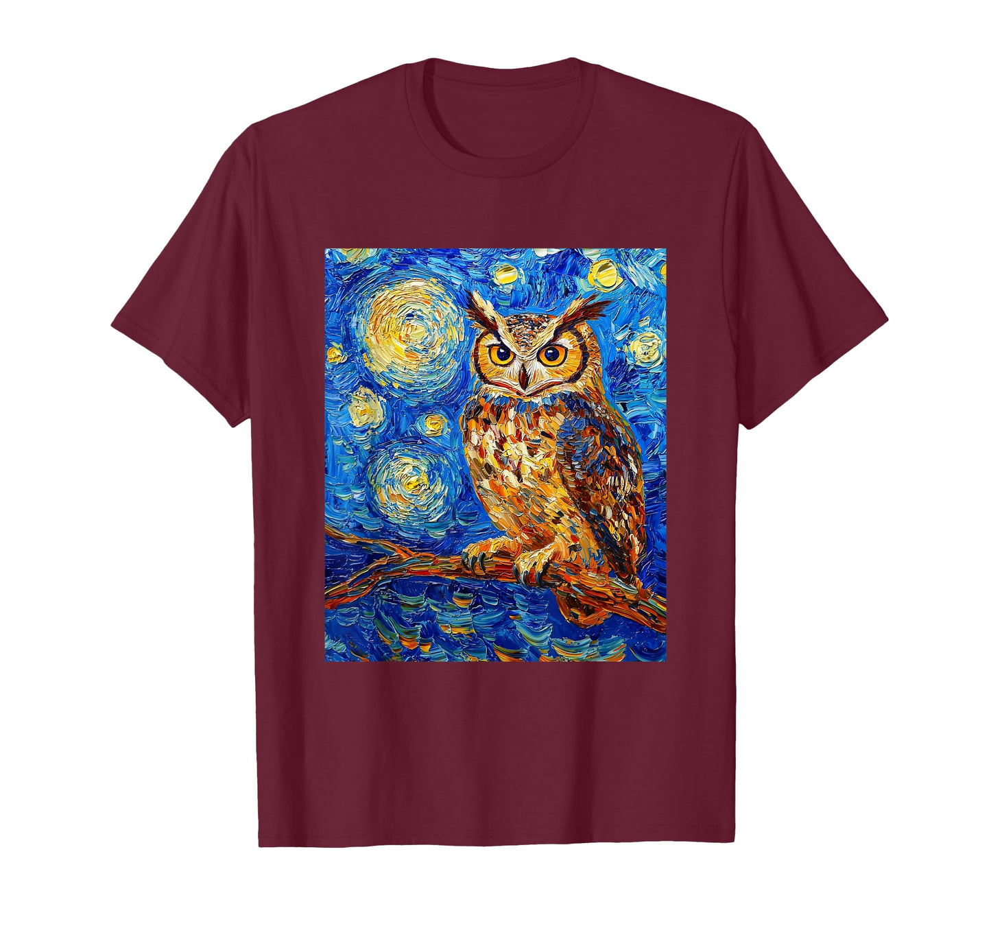 Owl Bird - Van Gogh Style - Starry Night T-Shirt