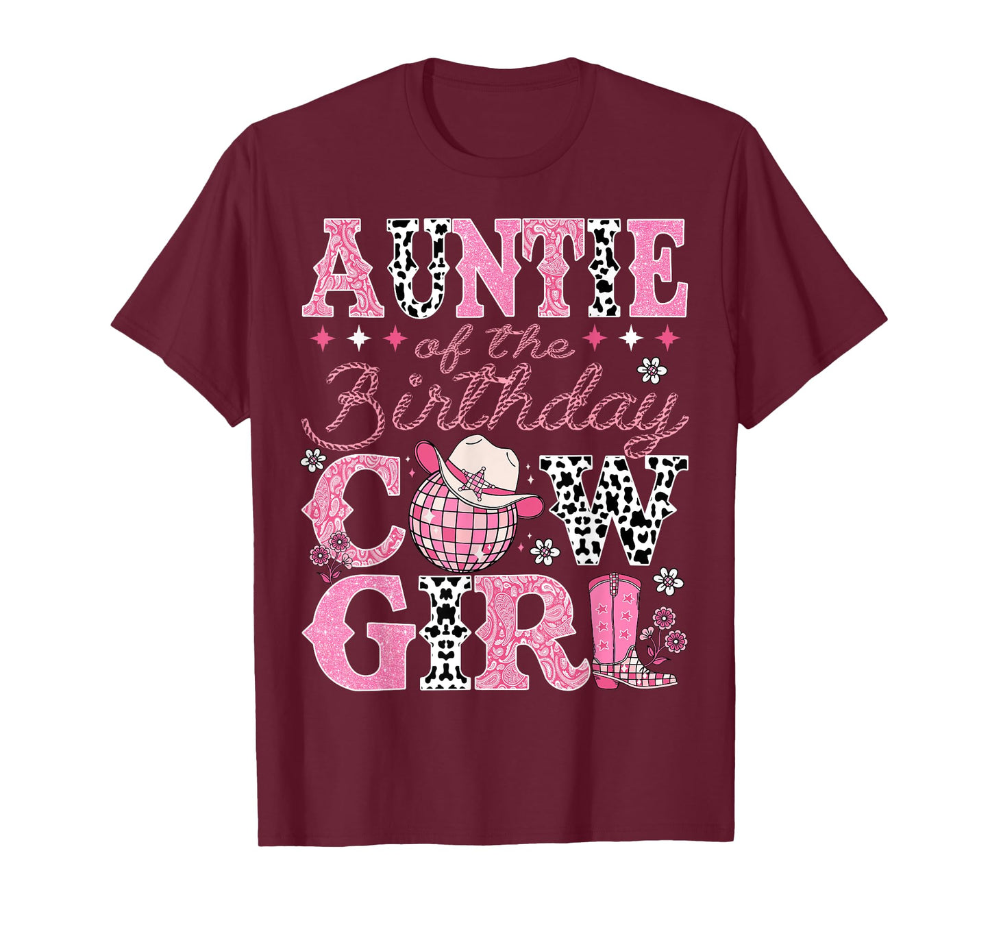 Auntie Of The Birthday CowGirl Rodeo Auntie Bday Party T-Shirt