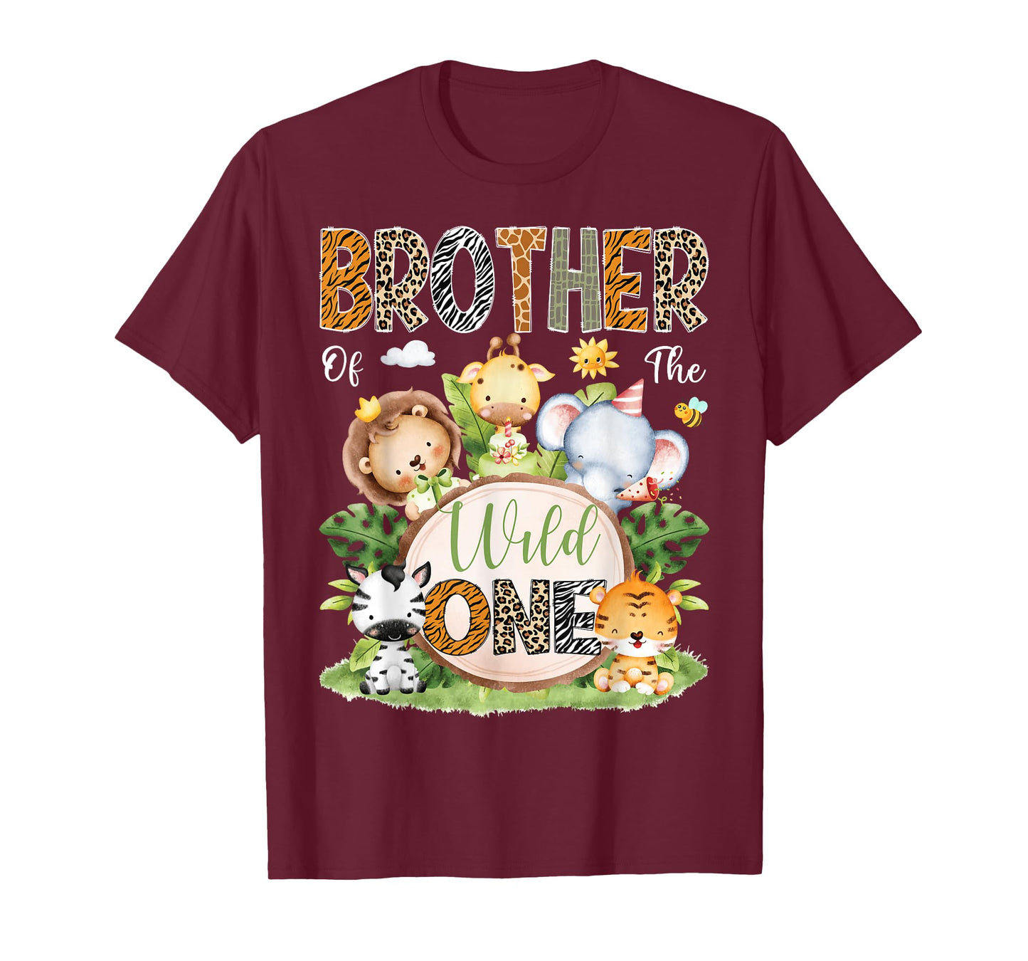 Brother Of The Wild One 1St Birthday Kids Safari Jungle T-Shirt