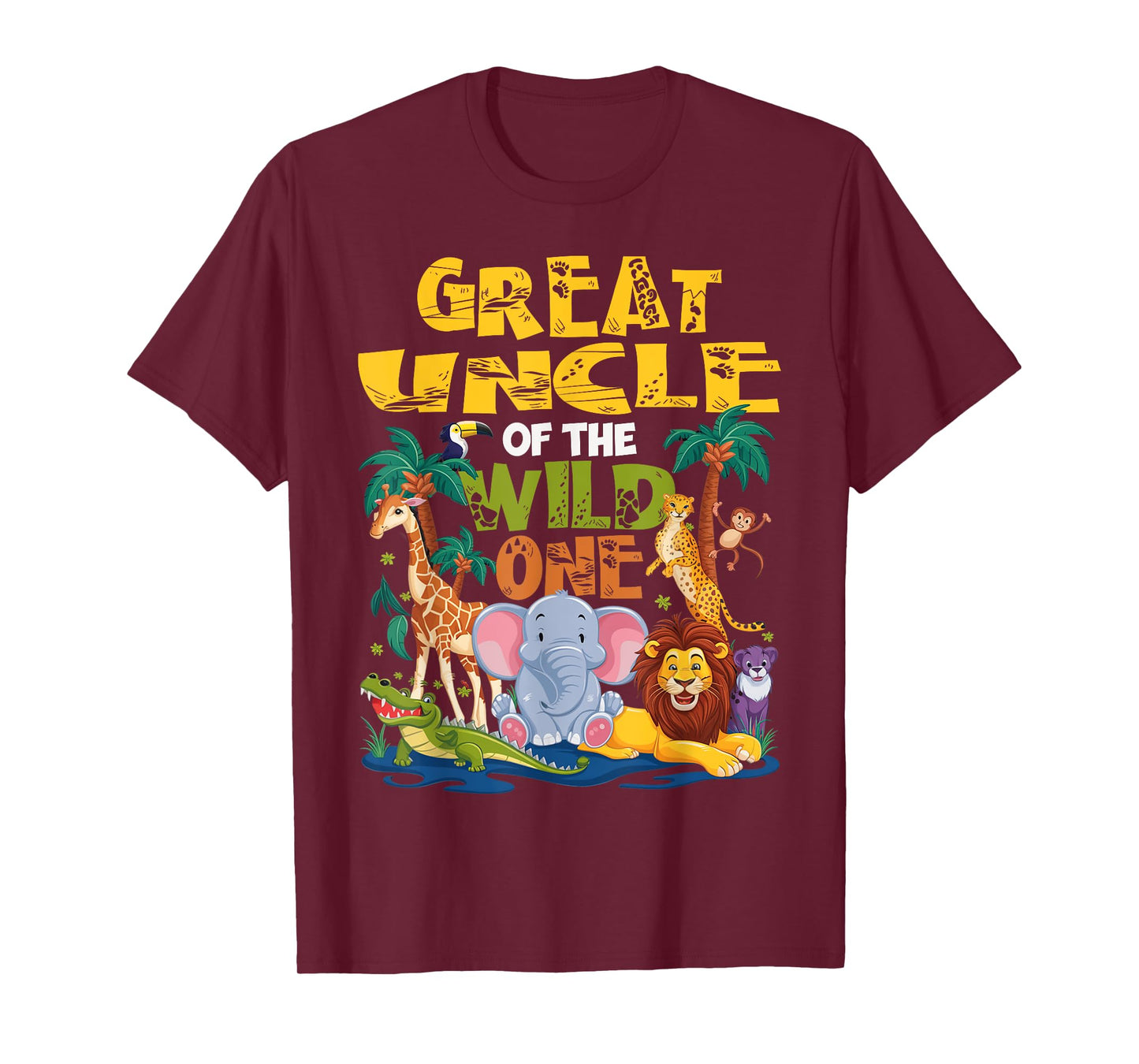 Great Uncle of the Wild One Birthday Safari Jungle Animal T-Shirt