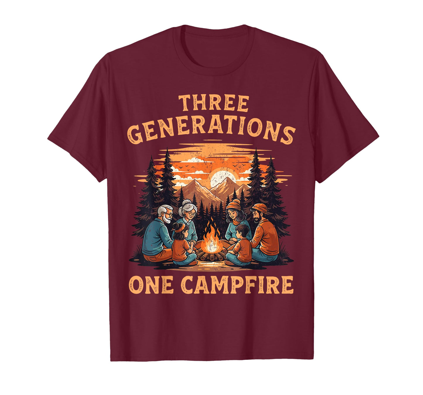 Grandpa Grandma Summer Camp Fun Family Camping Trip Matching T-Shirt