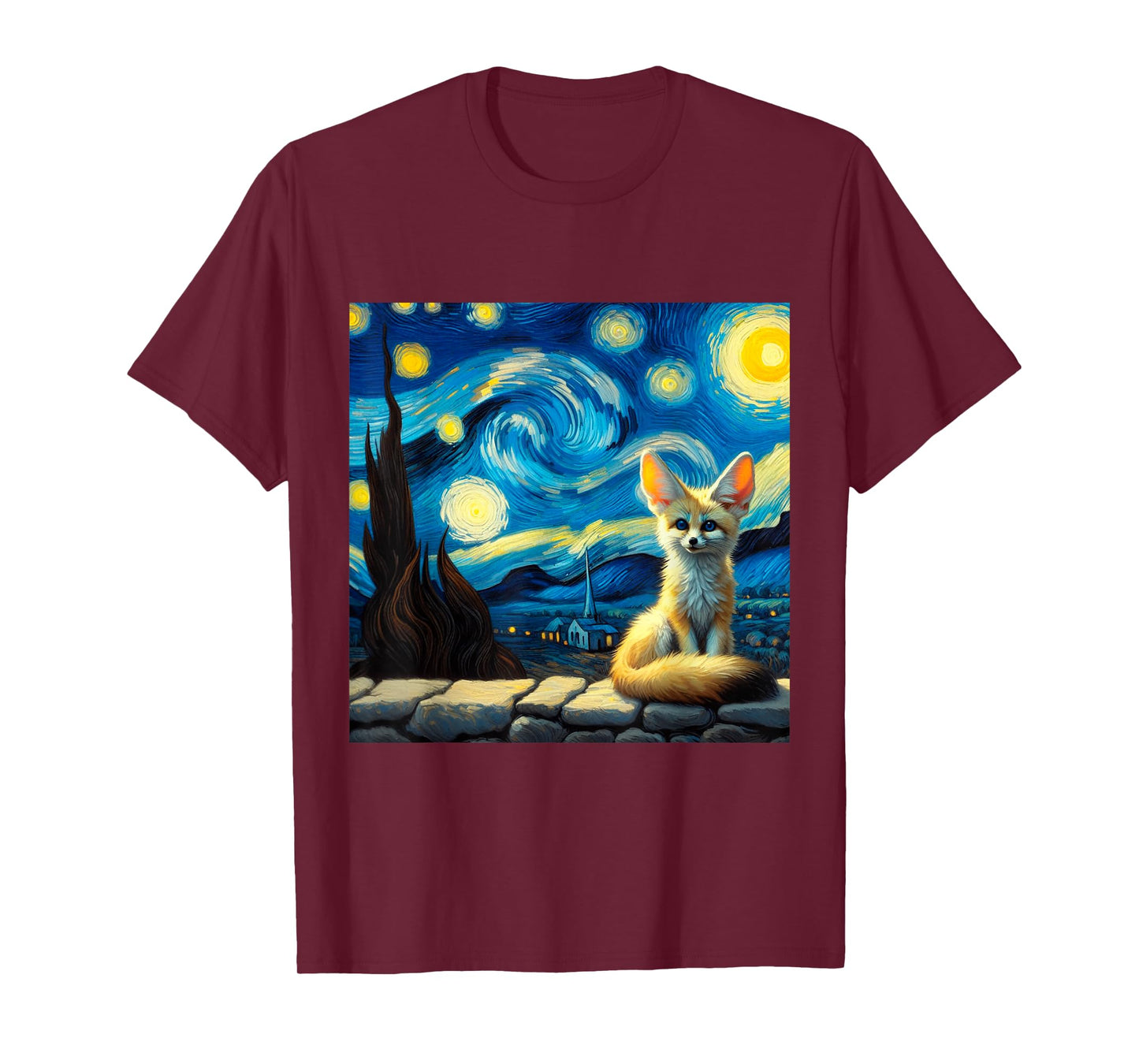 fennec fox Vincent van Gogh Starry Night T-Shirt