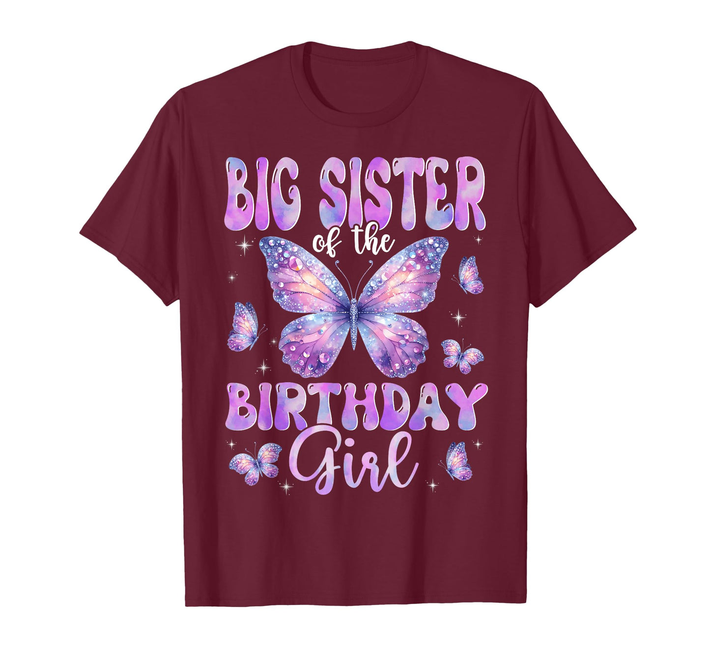 Big Sister Of The Birthday Girl Butterfly Family Matching T-Shirt