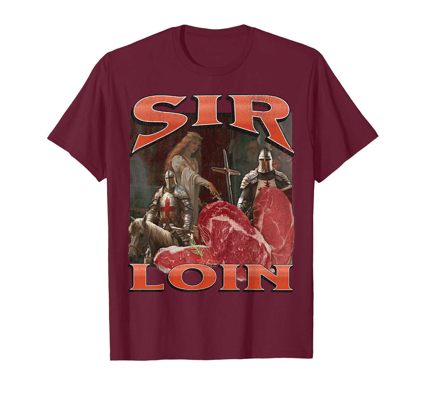 Sir Loin Funny Offensive Knight Pun Meme Bootleg Graphic T-Shirt