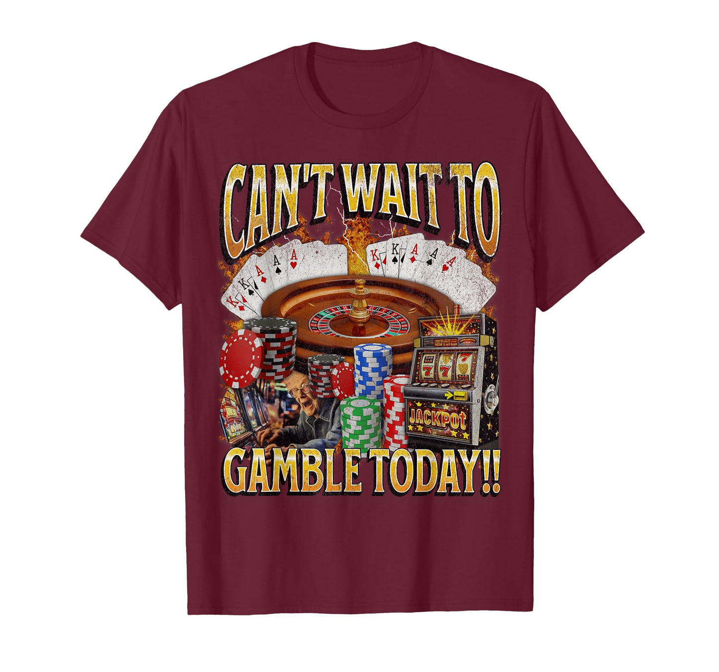 Can't Wait Funny Unhinged Gambling Bootleg Graphic T-Shirt