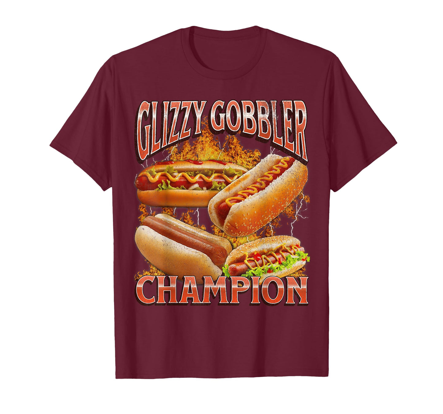 Glizzy Gobbler Funny Wiener Hot Dog Meme Bootleg Graphic T-Shirt for Men Women