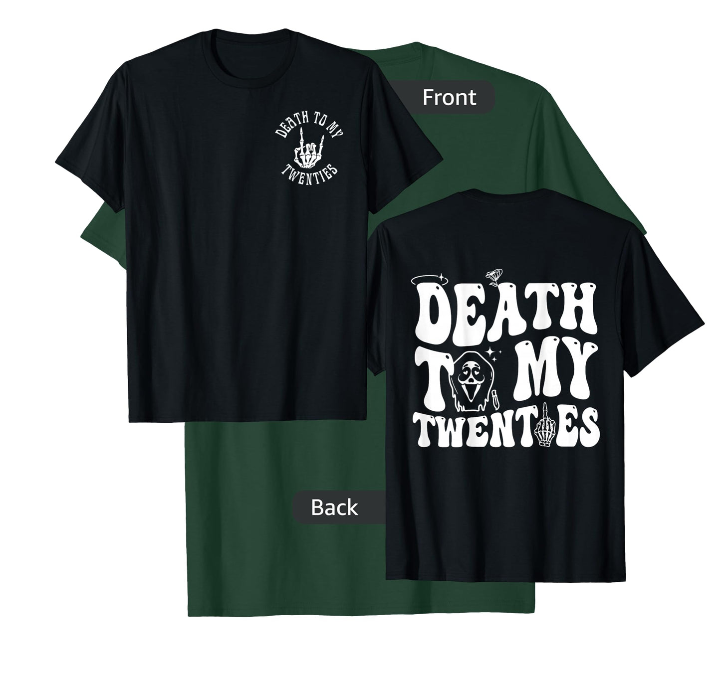Death To My Twenties Funny R.I.P 20s, 30th Birthday Skeleton T-Shirt