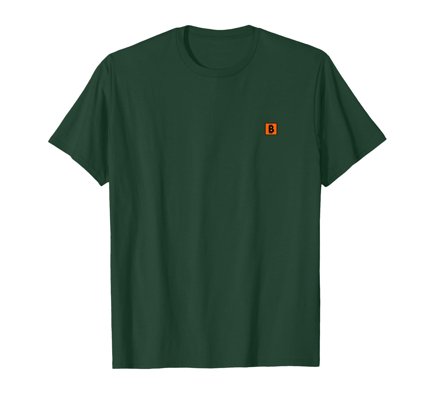 Bitcoin Logo Orange Black Small Subtle Simple Little T-Shirt
