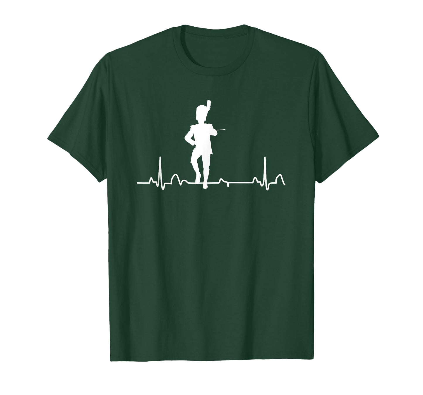 Funny Drum Major Heartbeat Marching Band Gift Men Women Kids T-Shirt