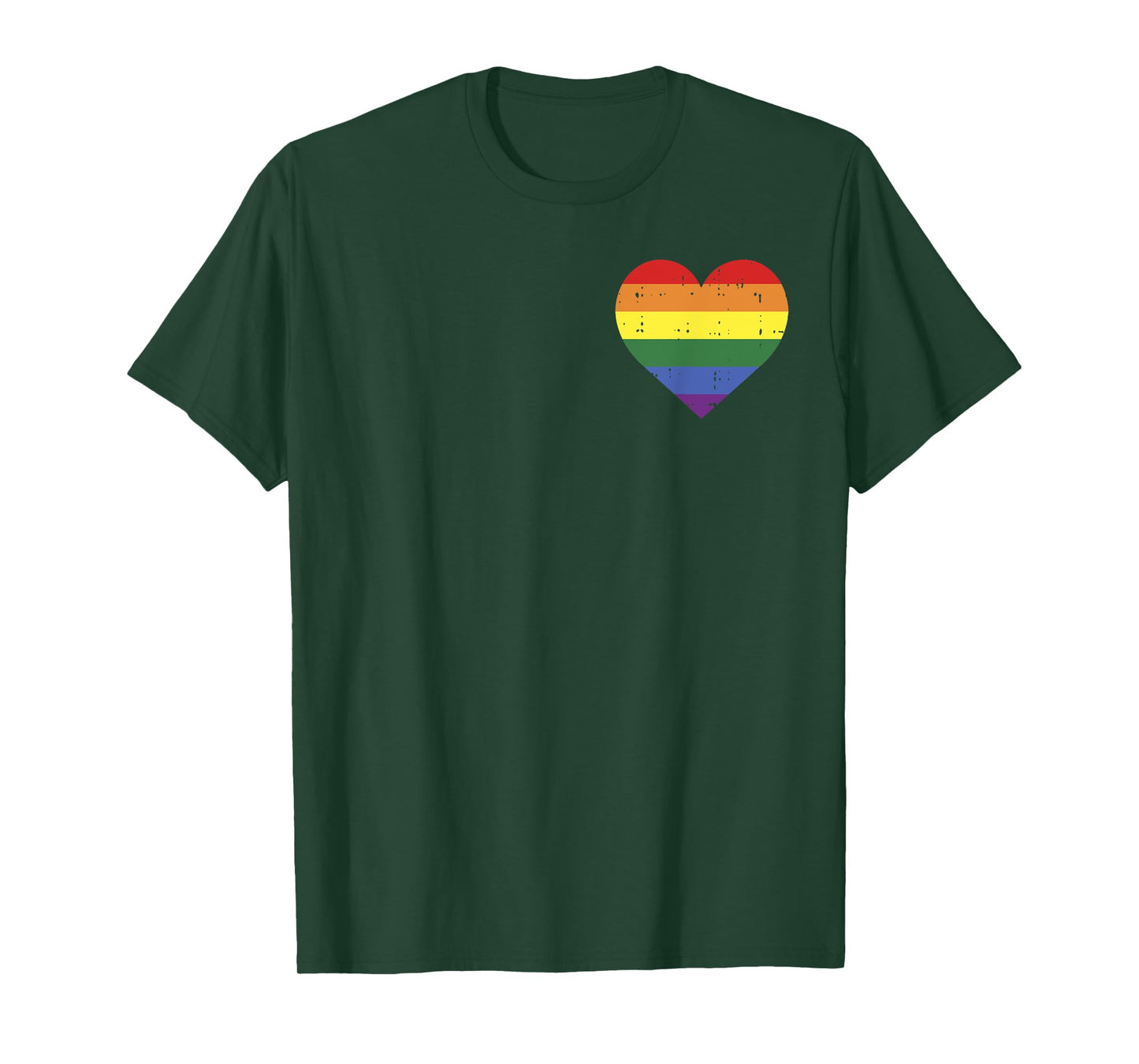 Pocket Rainbow Heart Retro Gay Pride LGBT Month Support Gift T-Shirt