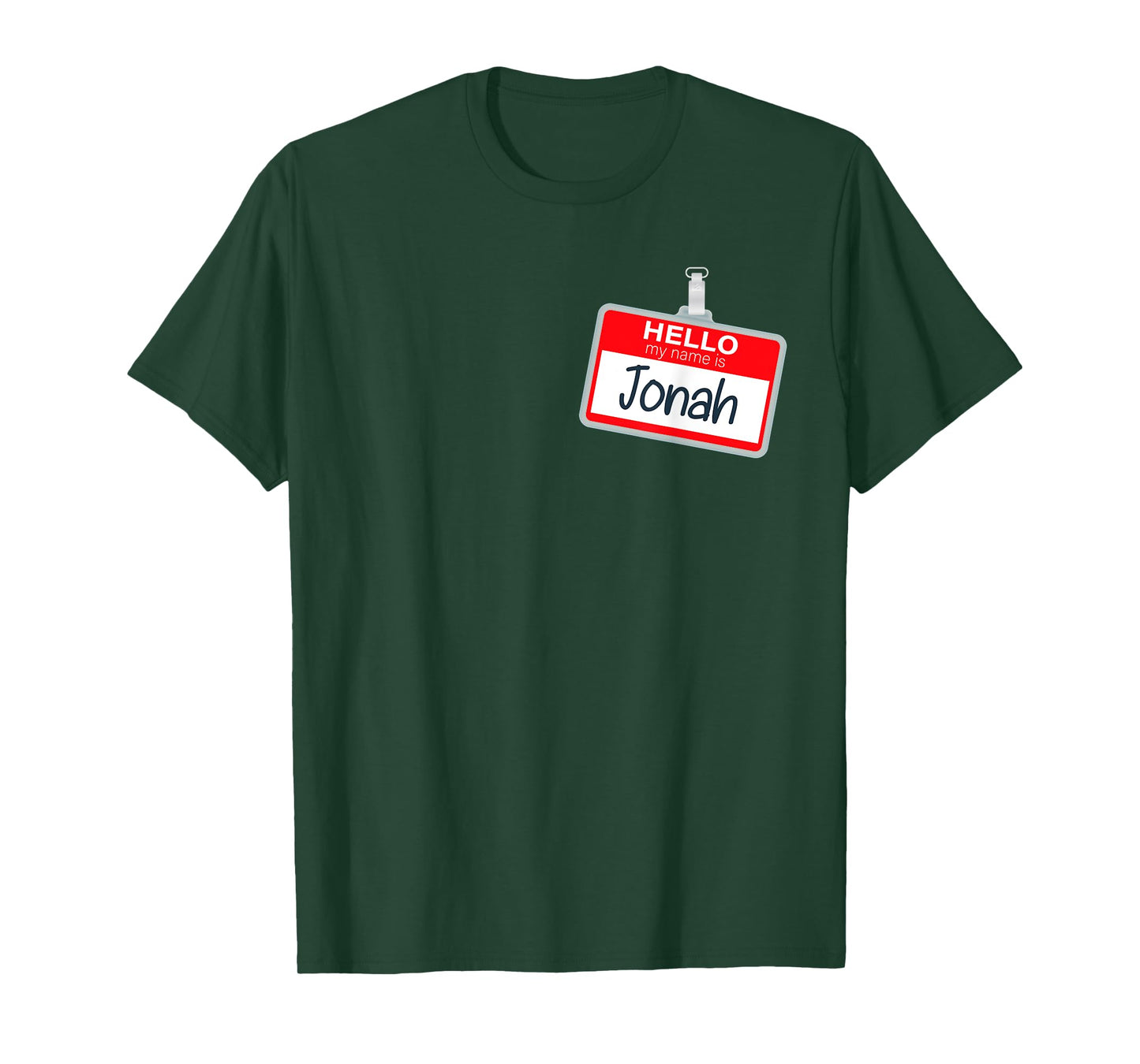 Hello My Name Is Jonah Funny Halloween Costume Name Tag T-Shirt