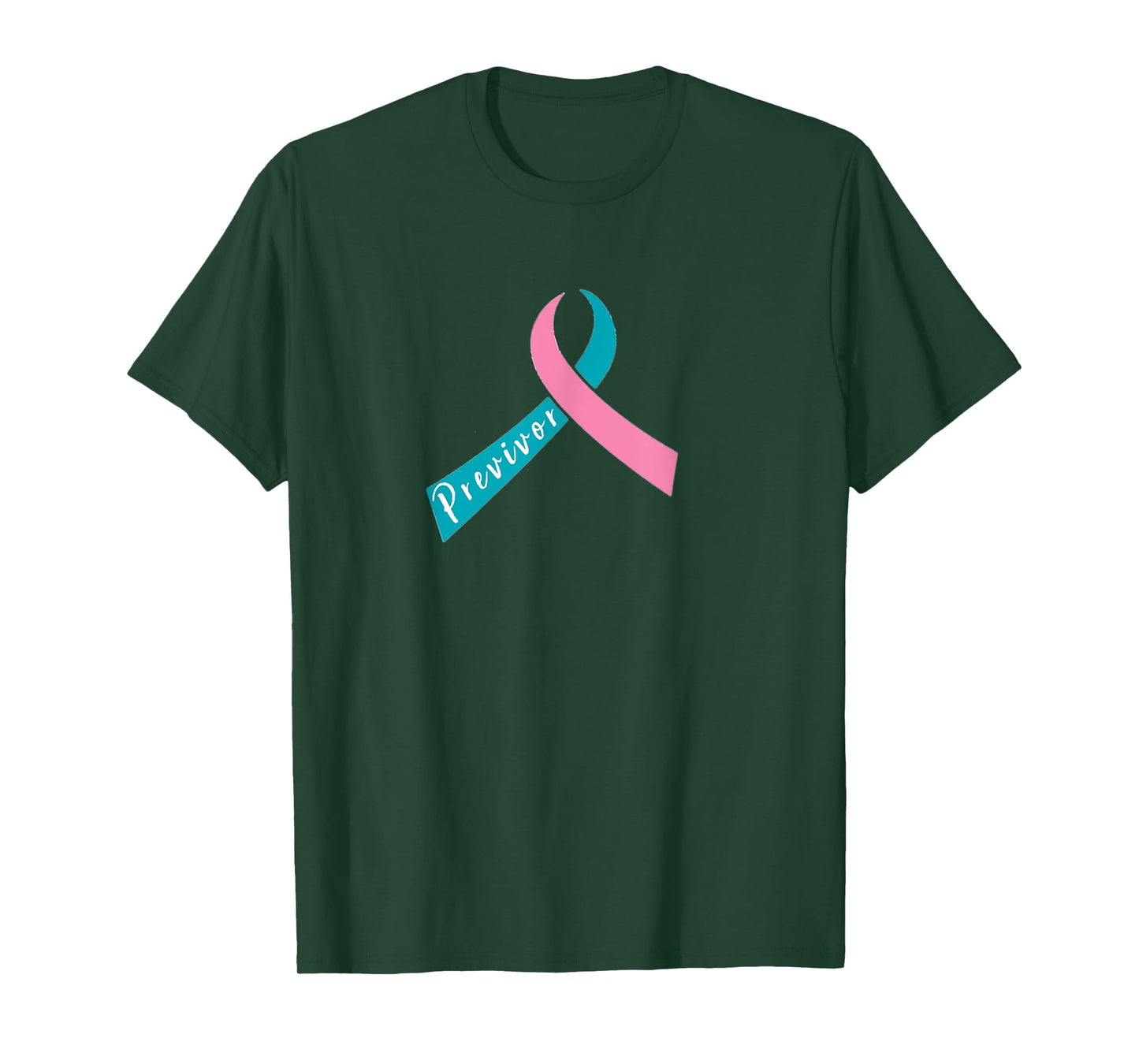 Teal & Pink Ribbon - Previvor T-Shirt