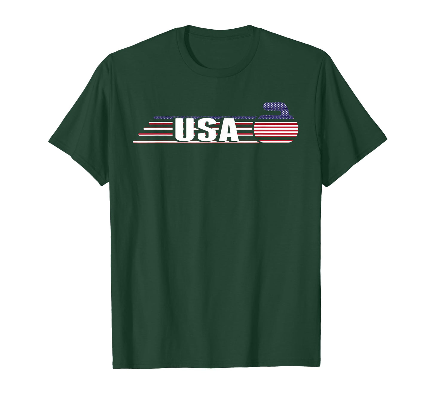USA Team Curling Rock Jersey - Vintage Winter Sports Lovers T-Shirt