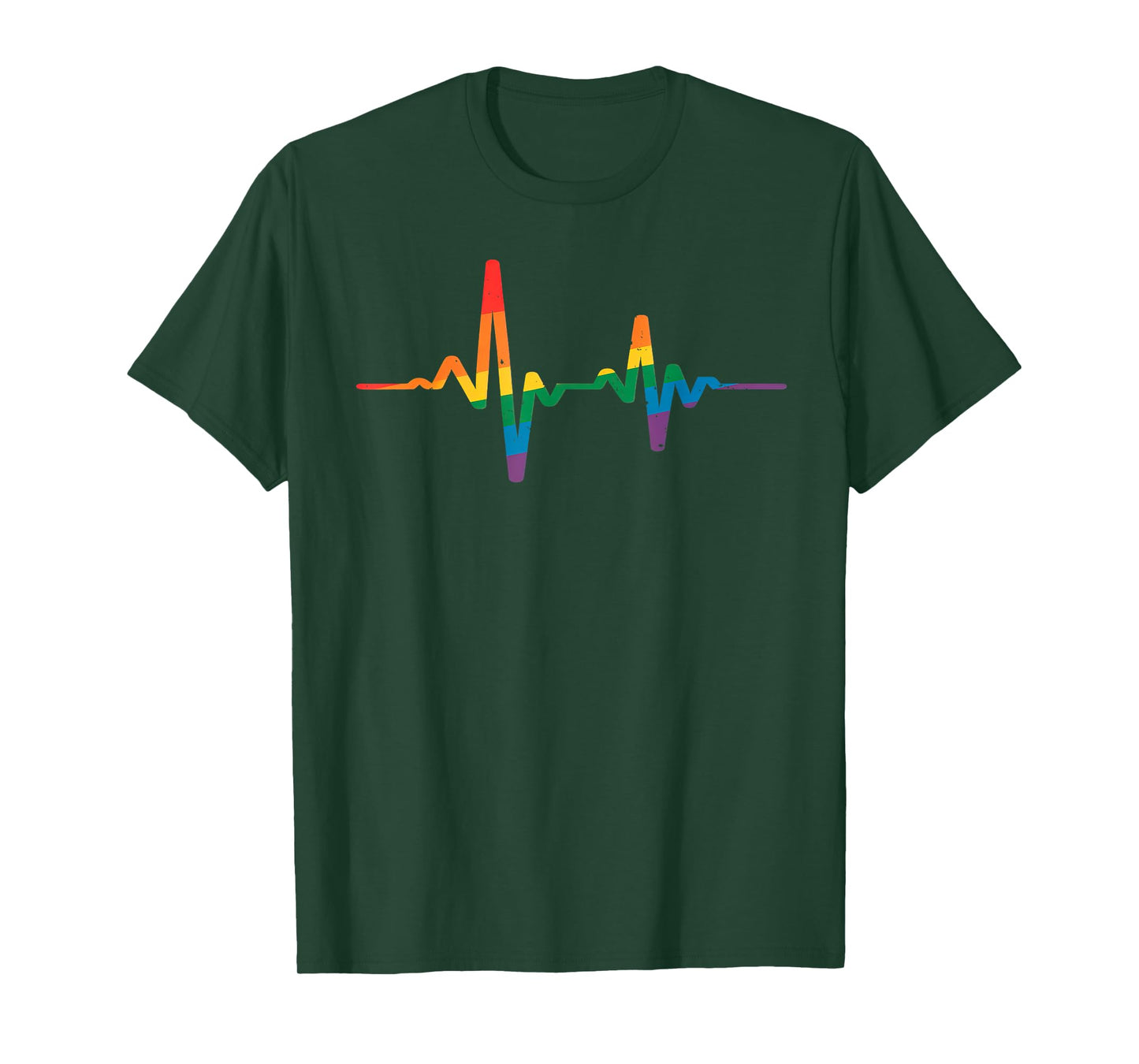 Rainbow Heartbeat Line LGBT Pride Month Equality Love Life T-Shirt