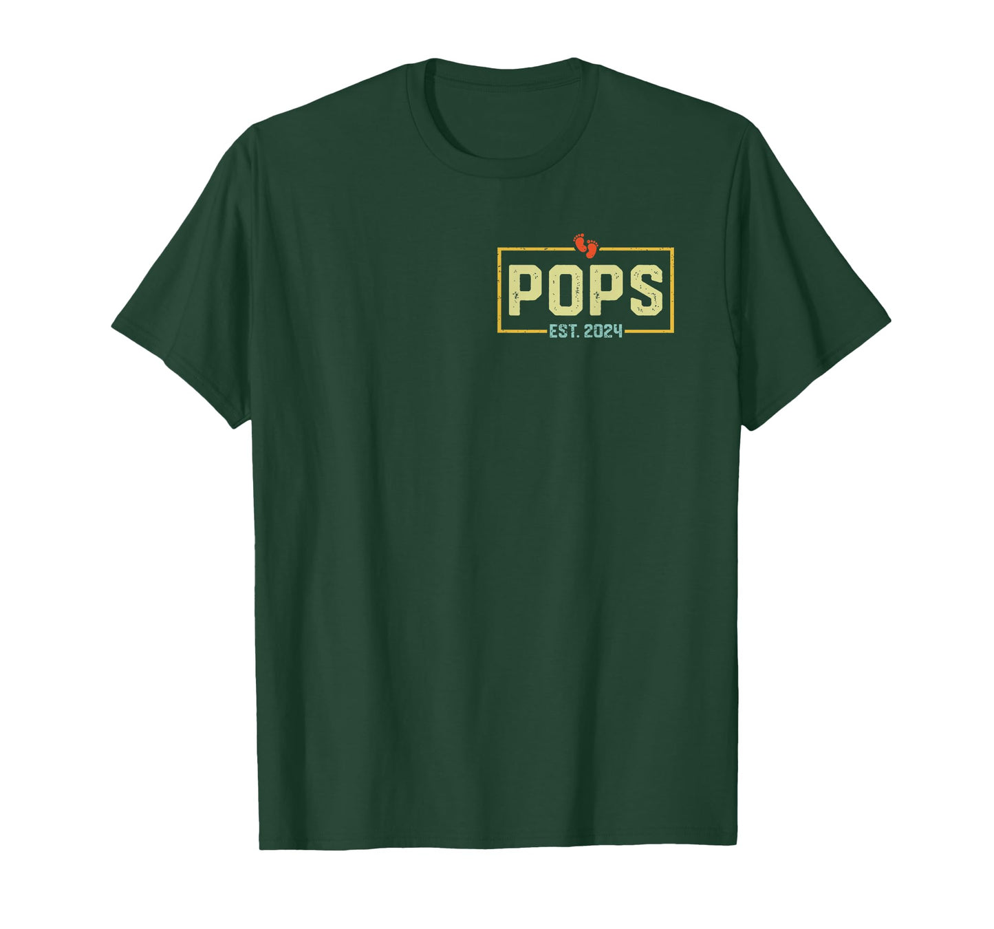 Pops Est. 2024 Pops 2024 Logo New Grandpa Fathers Day T-Shirt
