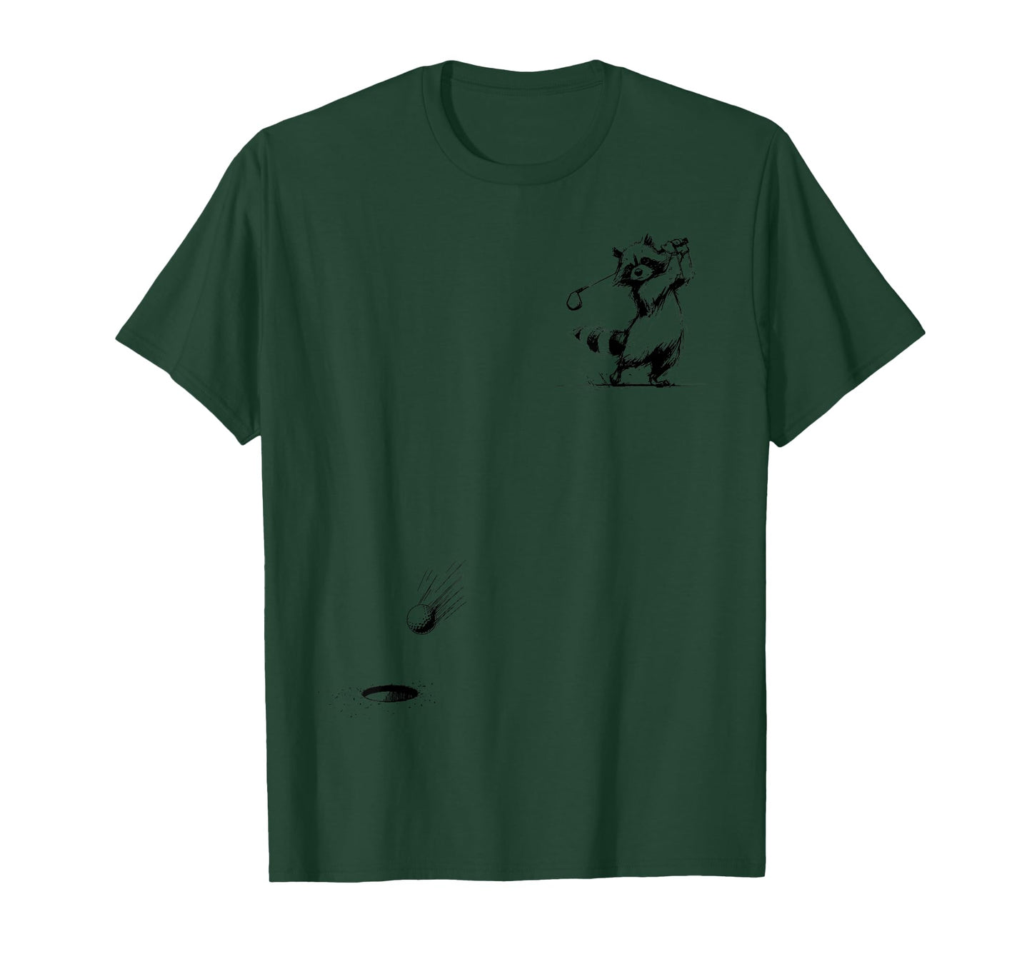Retro Cute Raccoon Playing Golf Golfer Golf Lovers T-Shirt