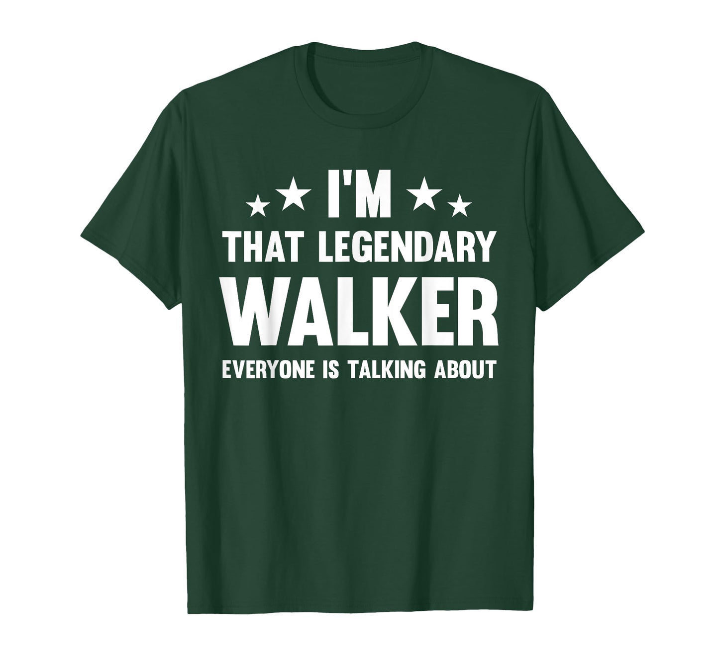 Funny Walker Name Designs Store Walker Personal First Name I'm That Legendary Walker T-Shirt - Unisex-Adults & Kids, Black, Small, Short Sleeve, Modern Classic, Spread Collar, Polyester 100%