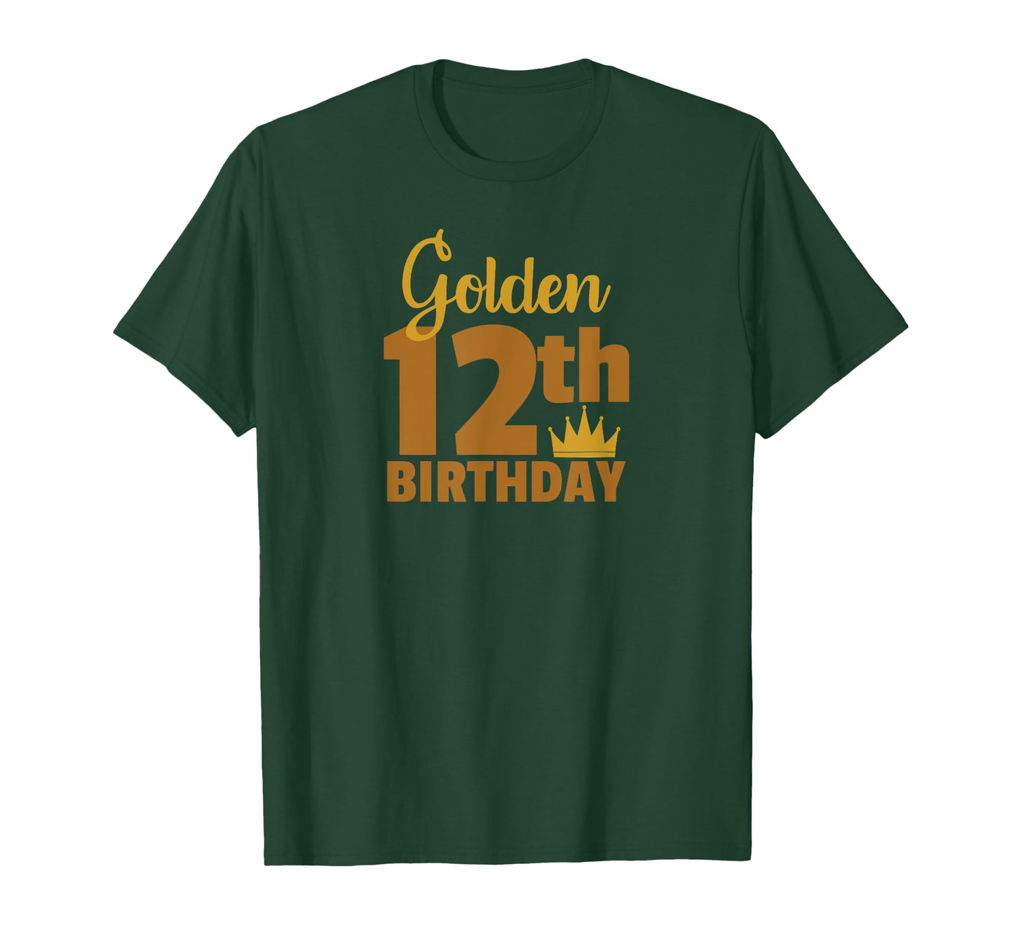 Golden 12th Birthday Twelve Year Old Special Occasion T-Shirt