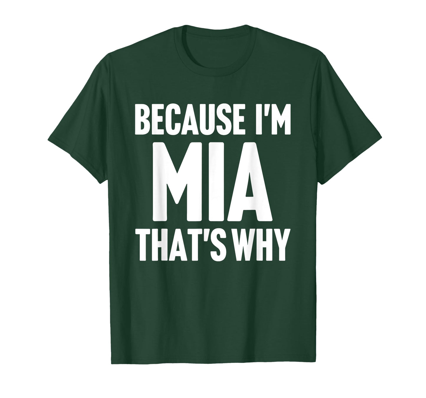 Mia First Name Family Reunion Birthday Gift Ideas Because I'm Mia That's Why Personalized Unisex T-Shirt Black Small
