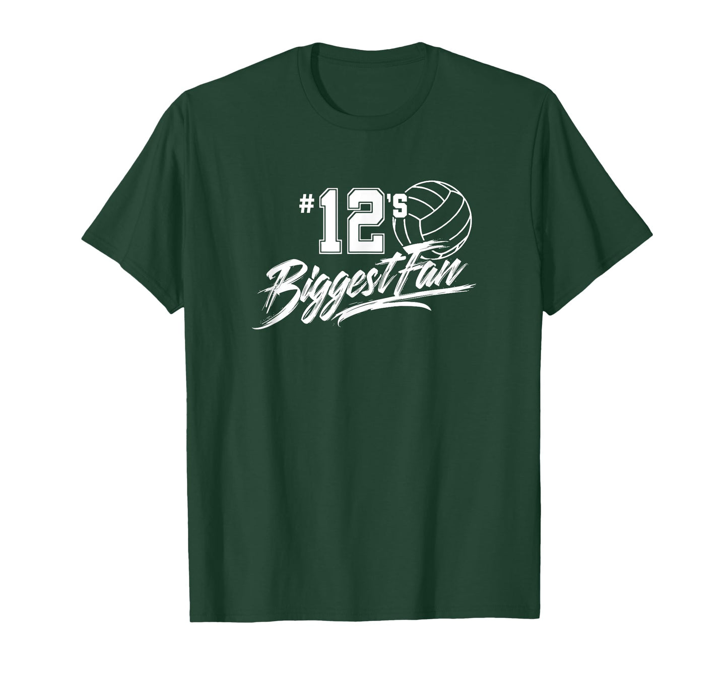Volleyball Mom Number 12's Biggest Fan Dad Brother Sister T-Shirt