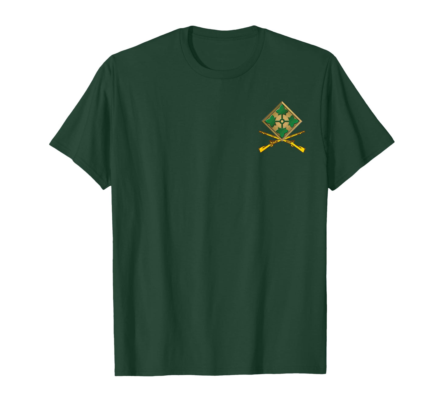 Vintage 4th Infantry Division Veteran Small Logo Patriotic T-Shirt