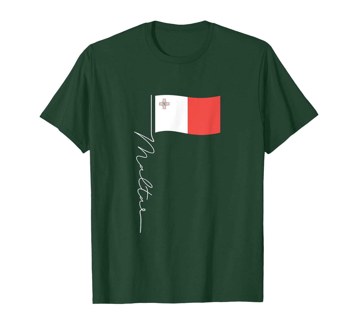 Malta Signature Flag Pole - Elegant Patriotic Maltese Flag T-Shirt