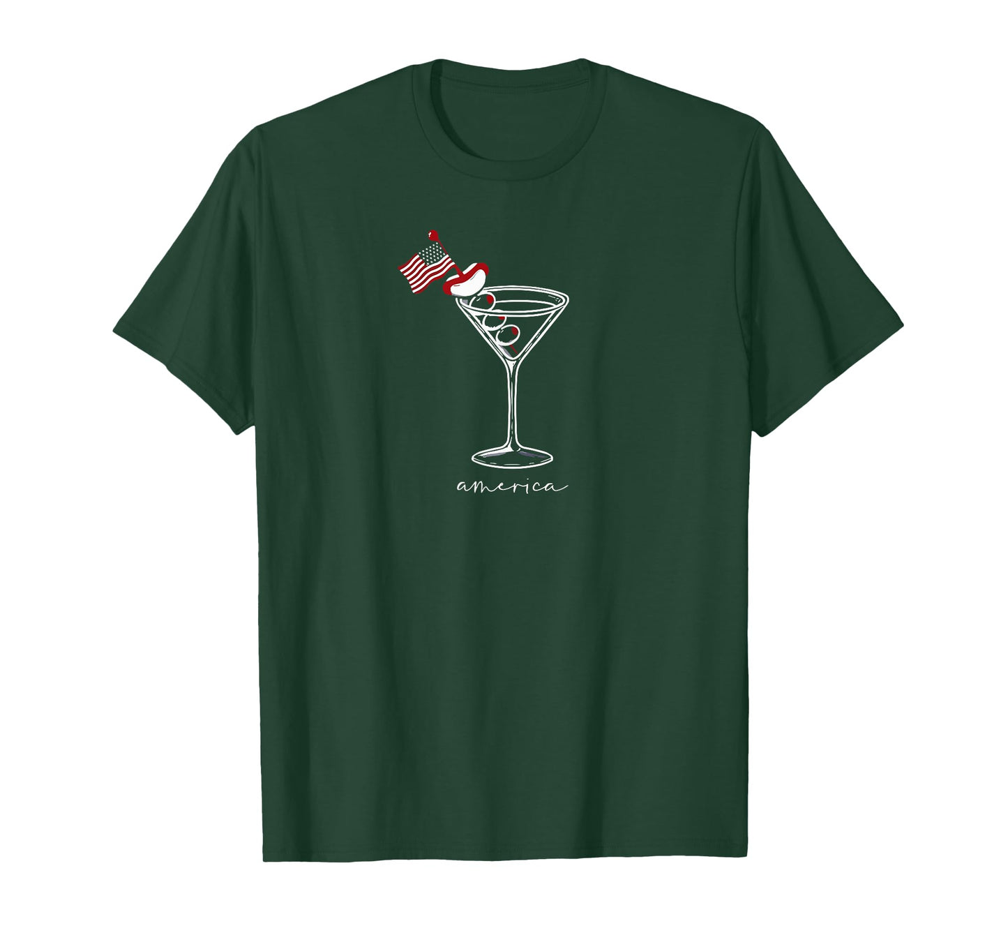 4th Of July Funny Hot Dog & Martini T-Shirt for Men Women