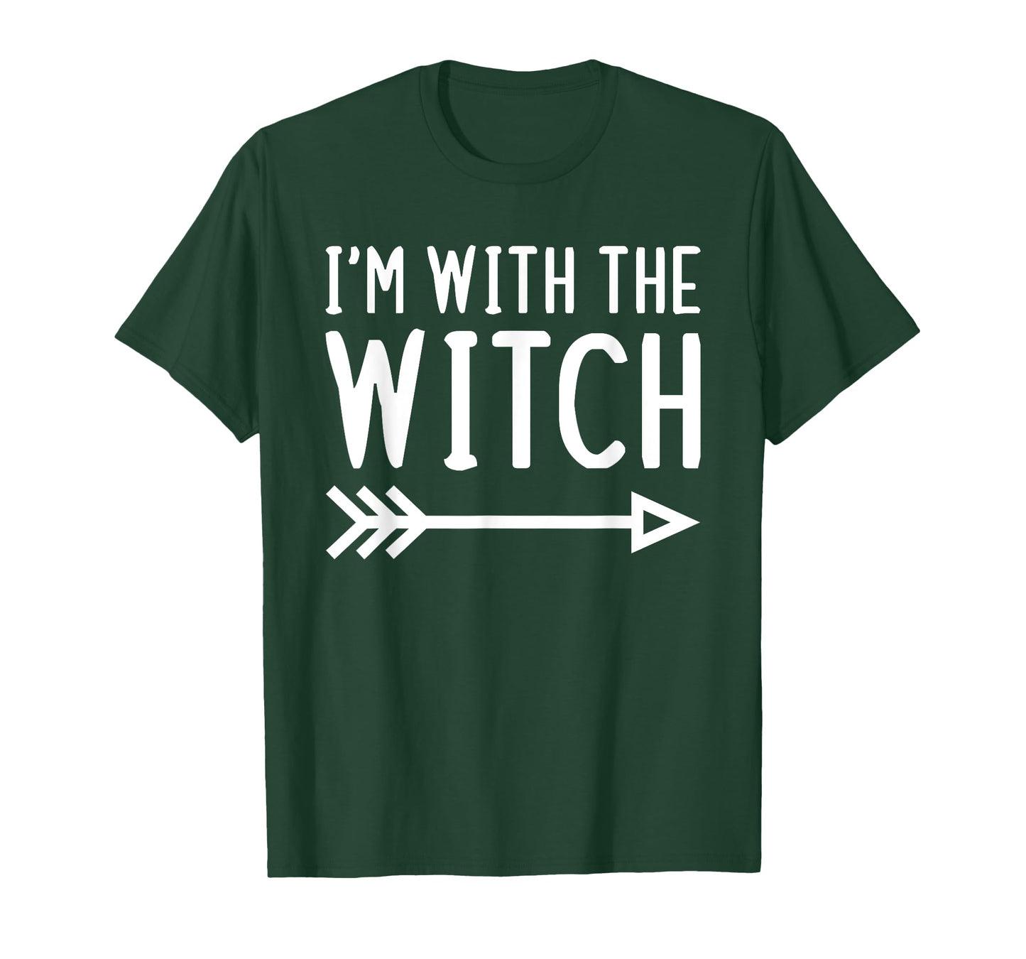 I'm With The Witch Funny Matching Halloween Couple Costume T-Shirt