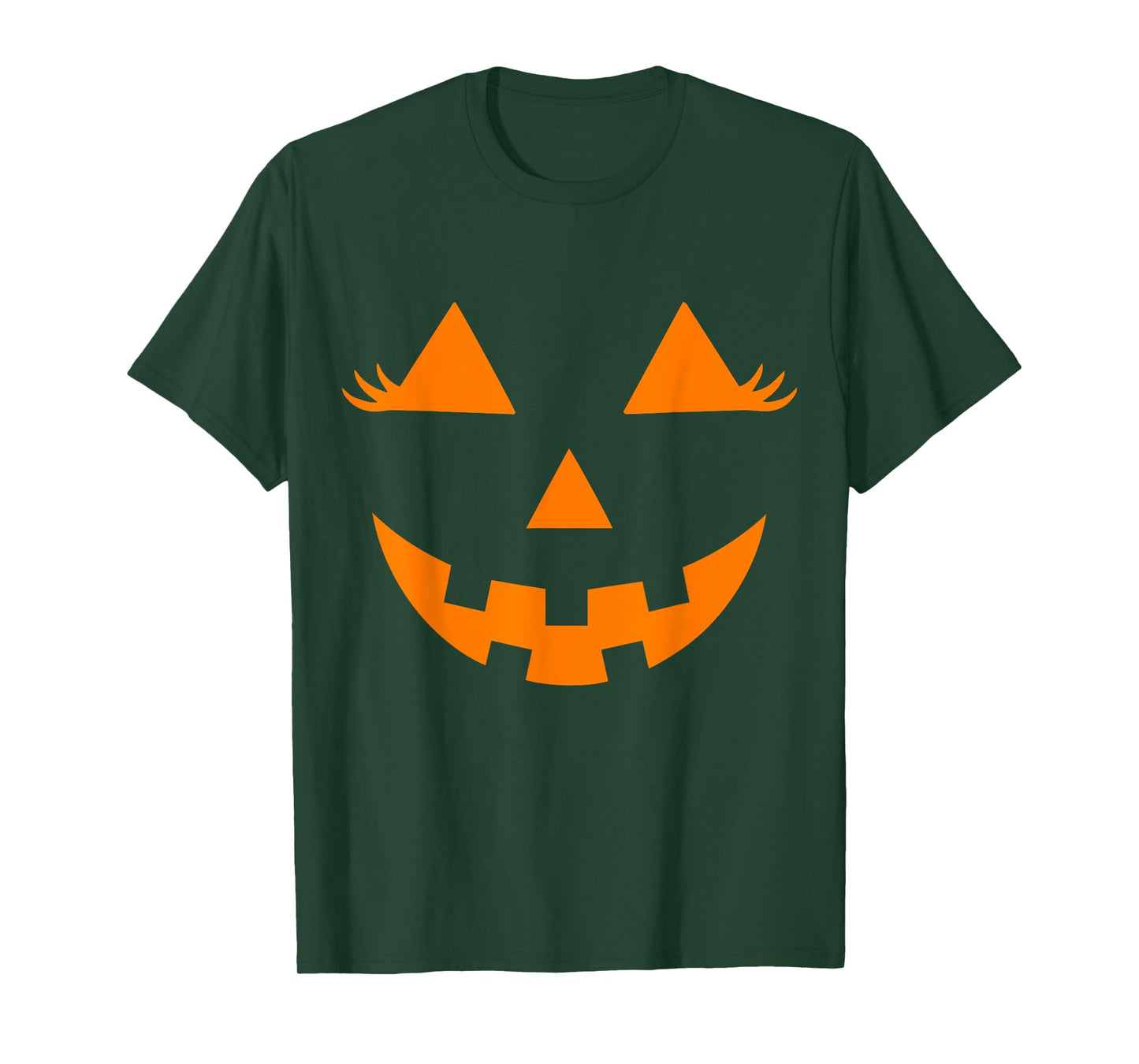 Jack O Lantern Face Pumpkin Eyelashes Hallowen Costume Funny T-Shirt