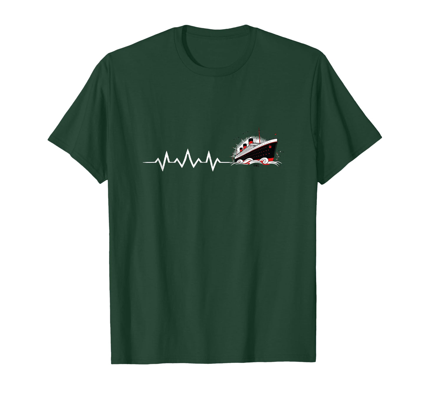 Titanic Heartbeat Minimalist Vintage Cruise Ship Men Women T-Shirt