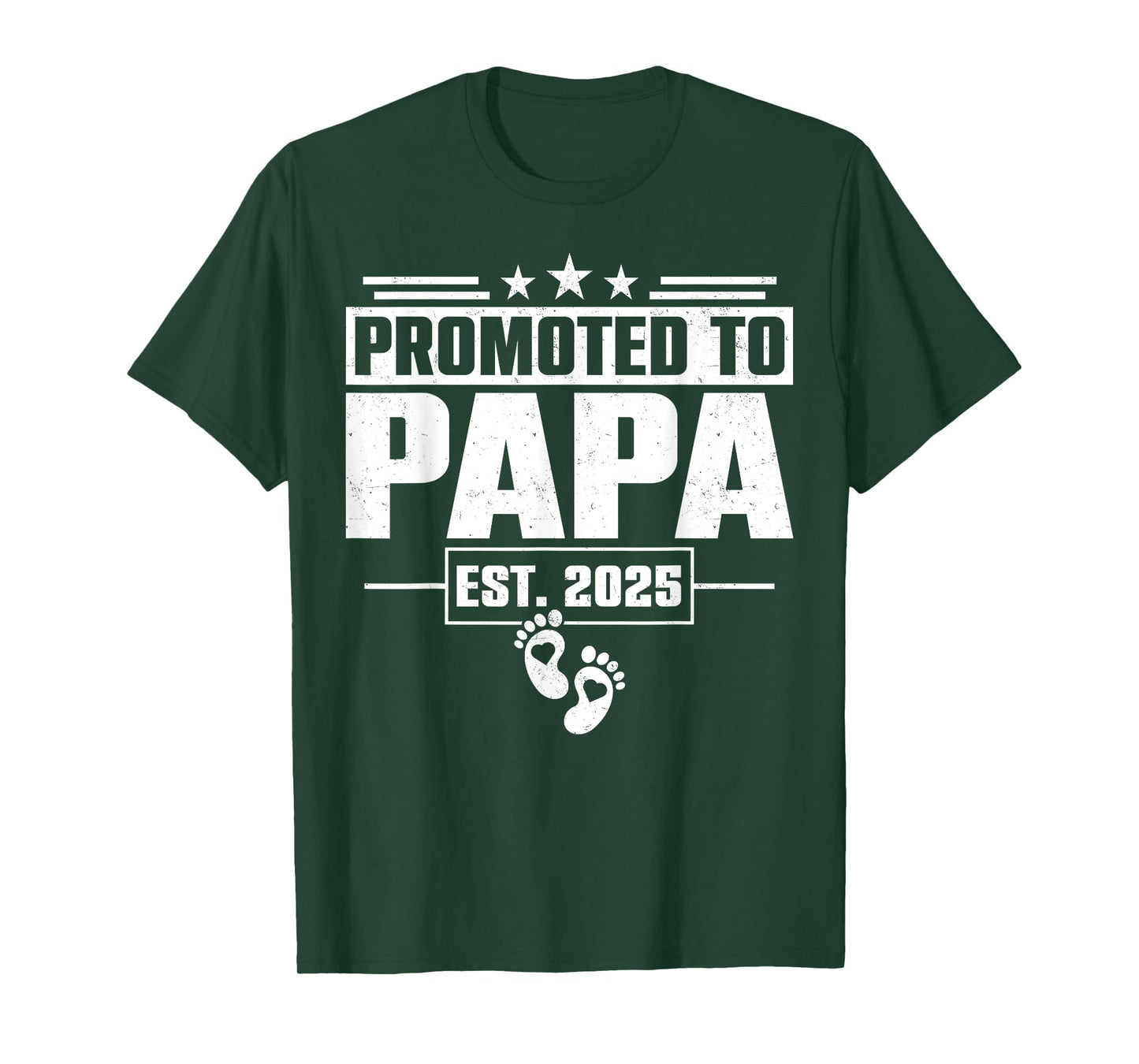 Retro Promoted To Papa Est. 2025 New Grandpa Fathers Day Men T-Shirt