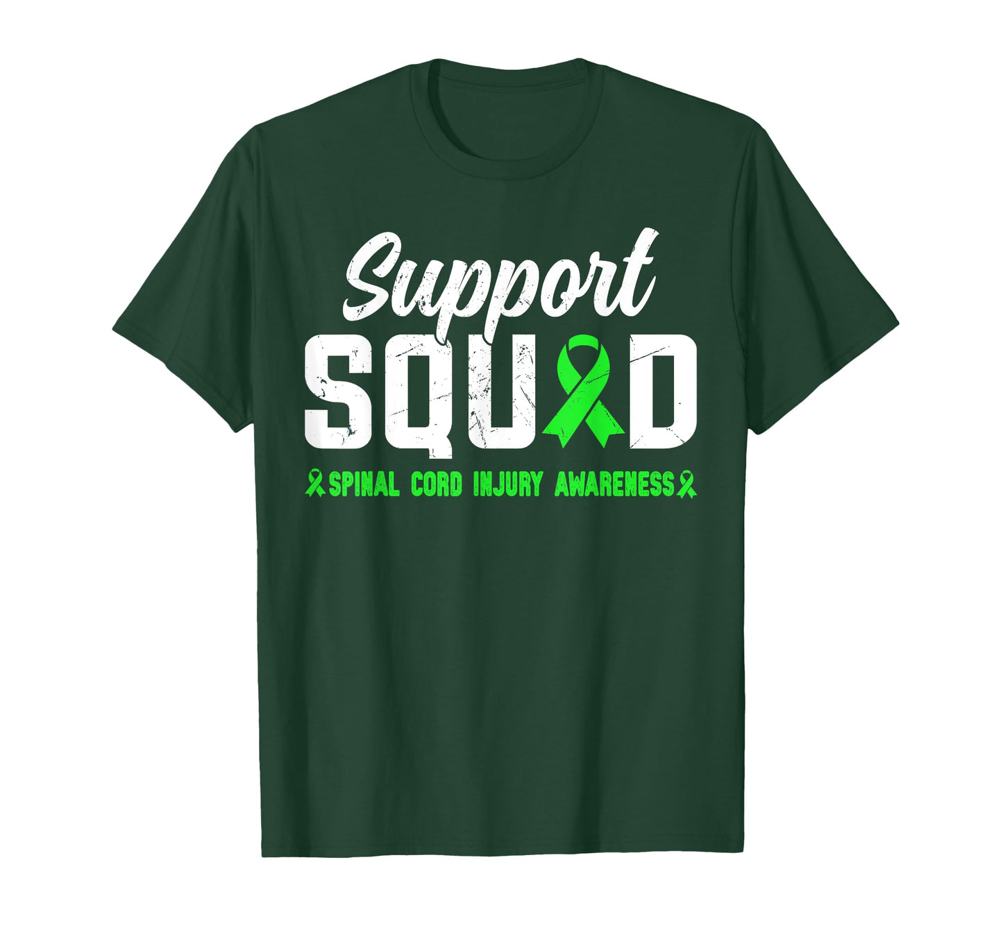Support Squad Spinal Cord Injury Awareness Ribbon Green Lime T-Shirt