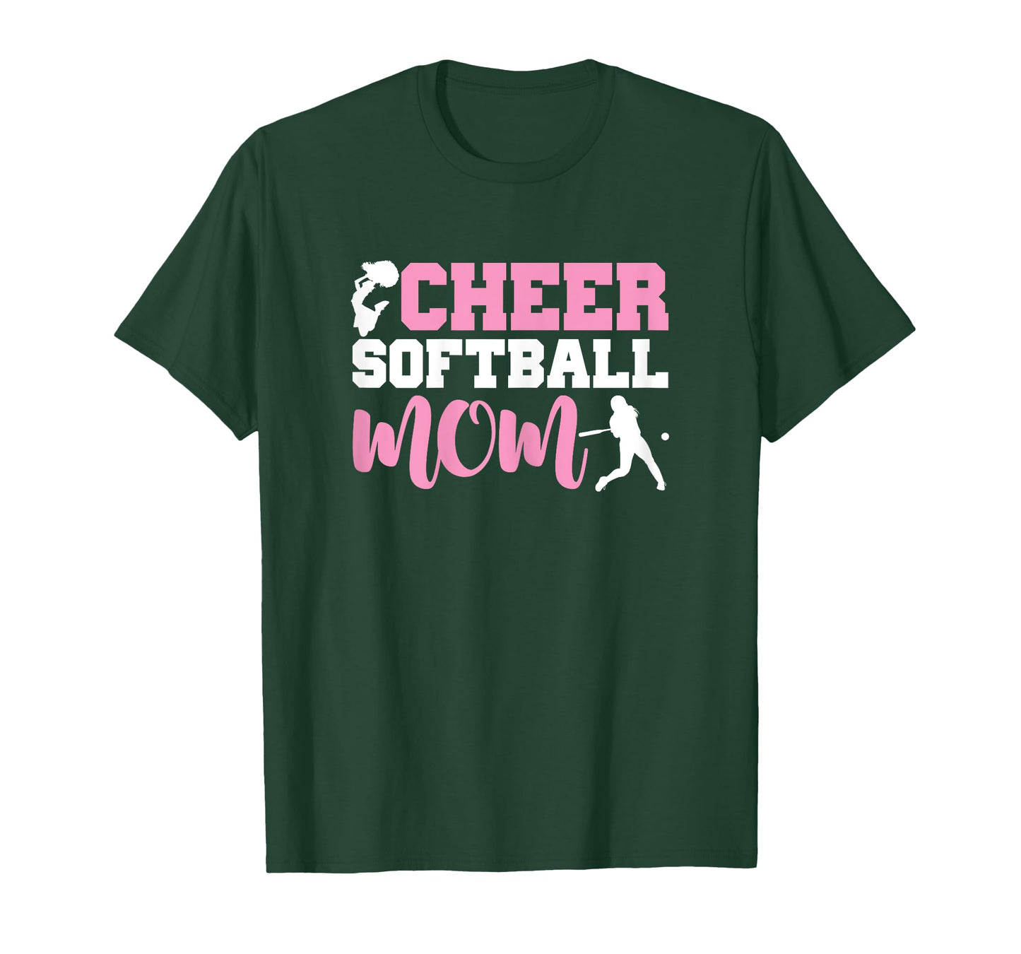 Funny Softball Cheerleading Lover Graphic Softball Cheer Mom T-Shirt