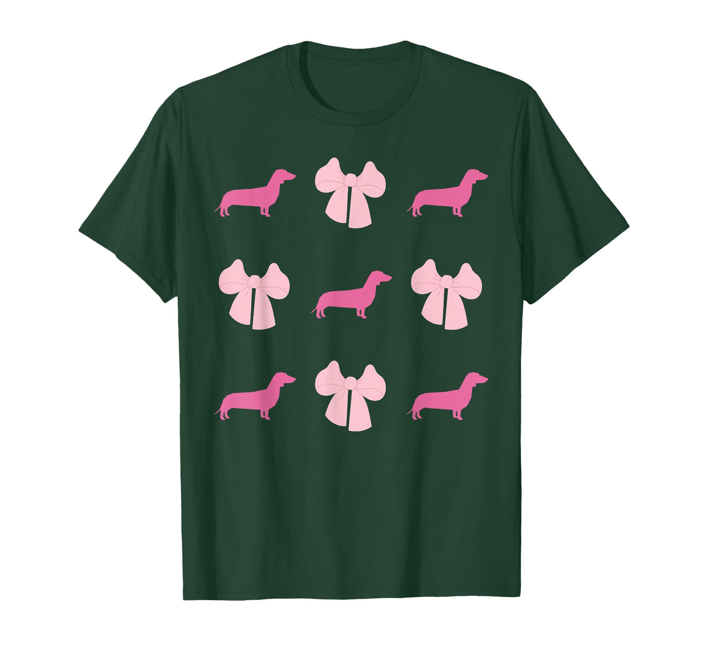 Retro Dachshund Cute Coquette Bow Wiener Dog Animal Lover Men Women Girls Kids T-Shirt