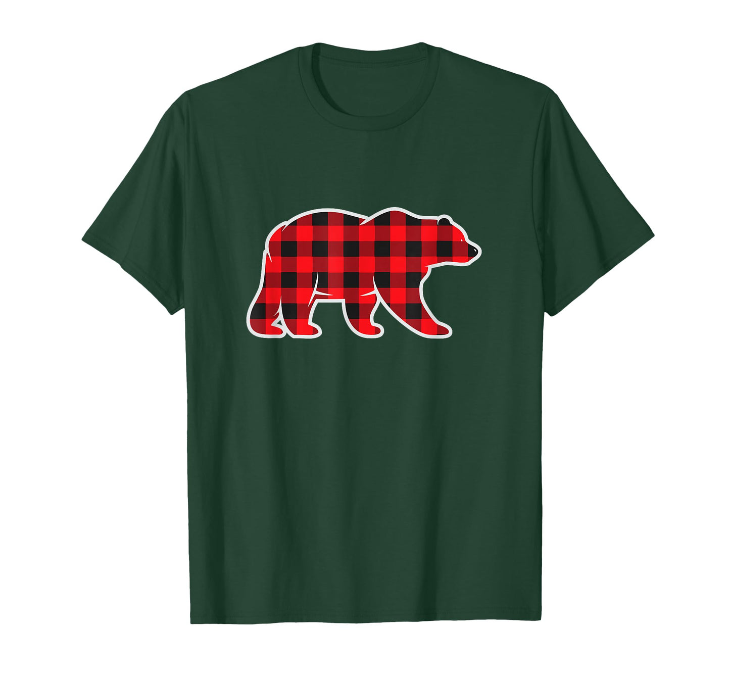 Red Buffalo Plaid Bear Matching Pajama Shirt Gingham Check T-Shirt