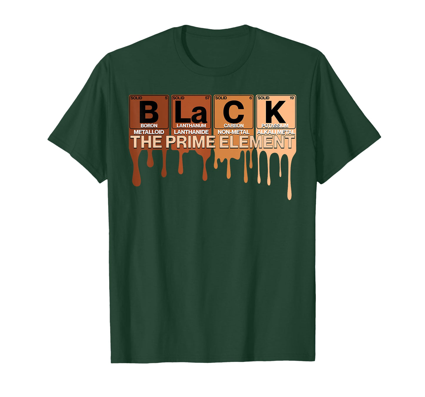 Black The Prime Element Black History Month Periodic Table T-Shirt