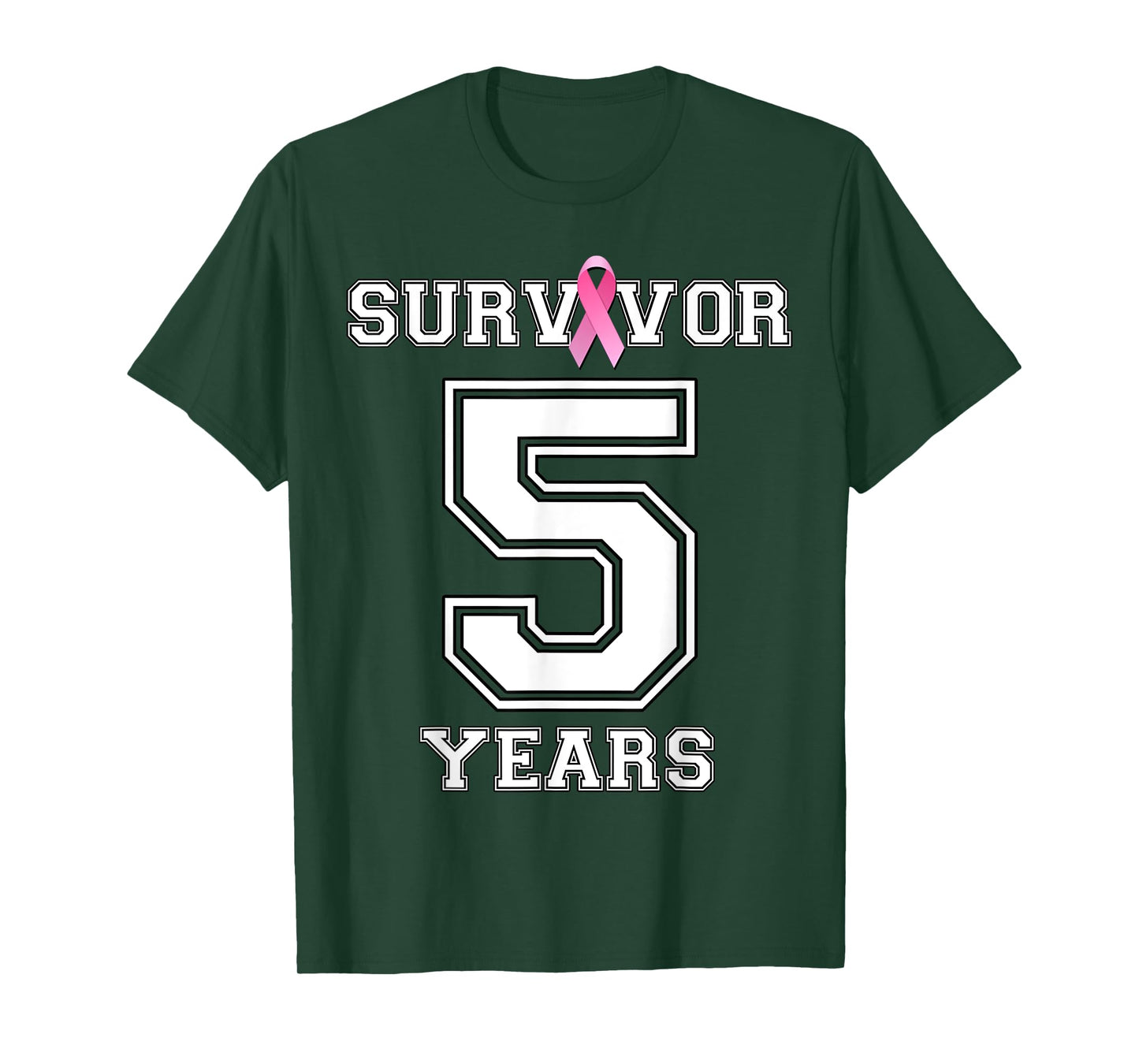 5 Years Breast Cancer Survivor Gifts For Women Pink Ribbon T-Shirt