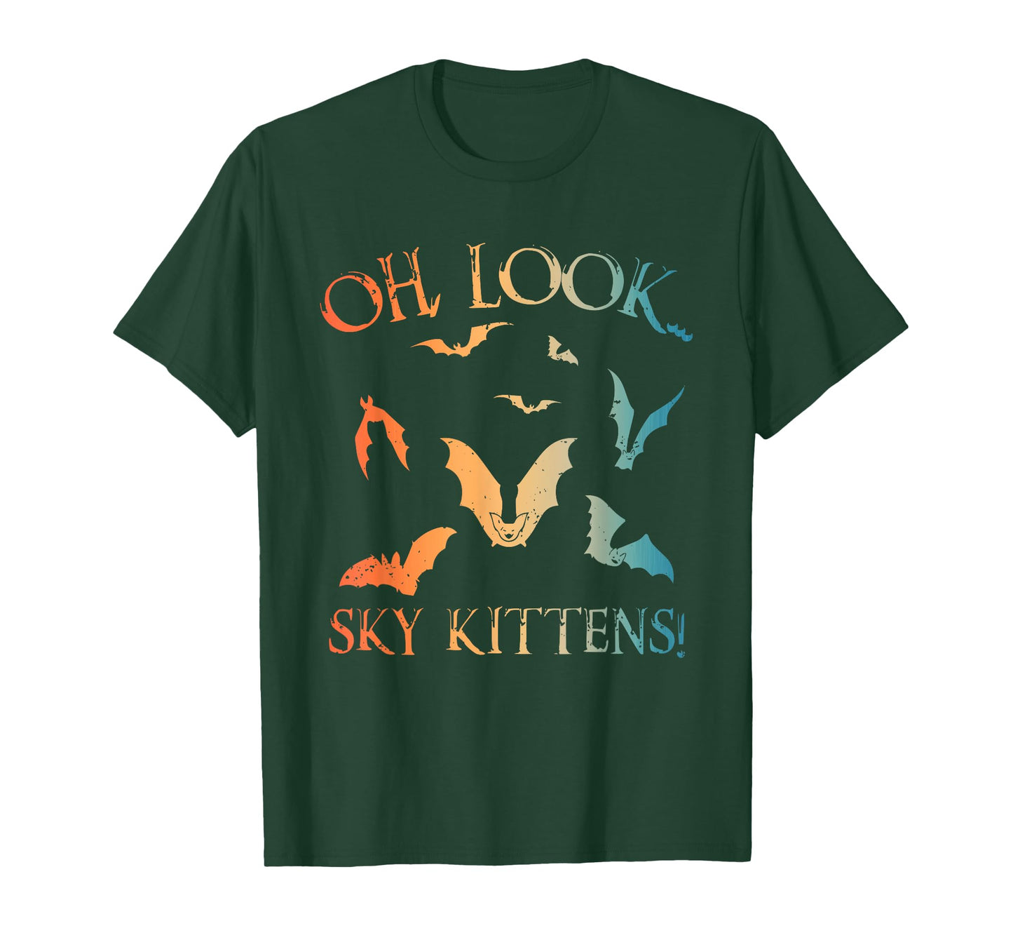Funny Bat Art For Men Women Kids Sky Kitten Bat Lovers T-Shirt