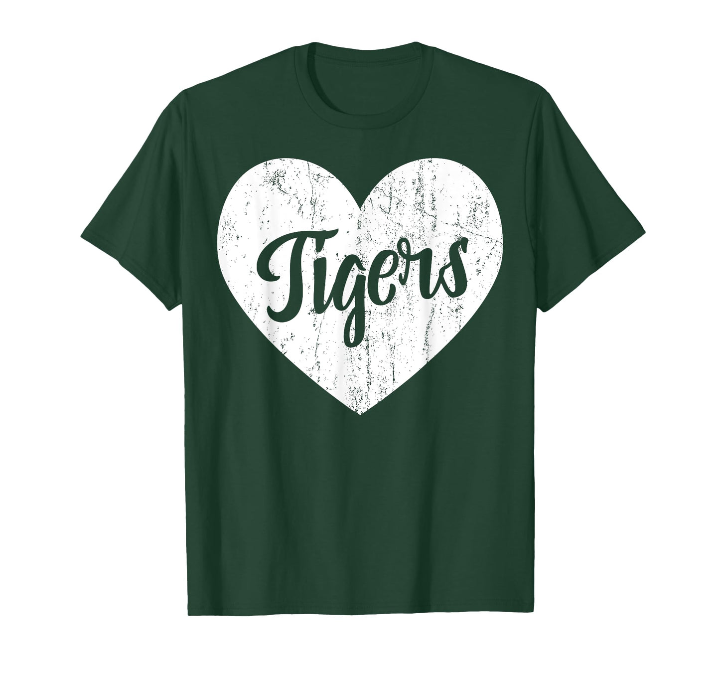 Tigers School Sports Fan Team Spirit Mascot Cute Heart Gift T-Shirt
