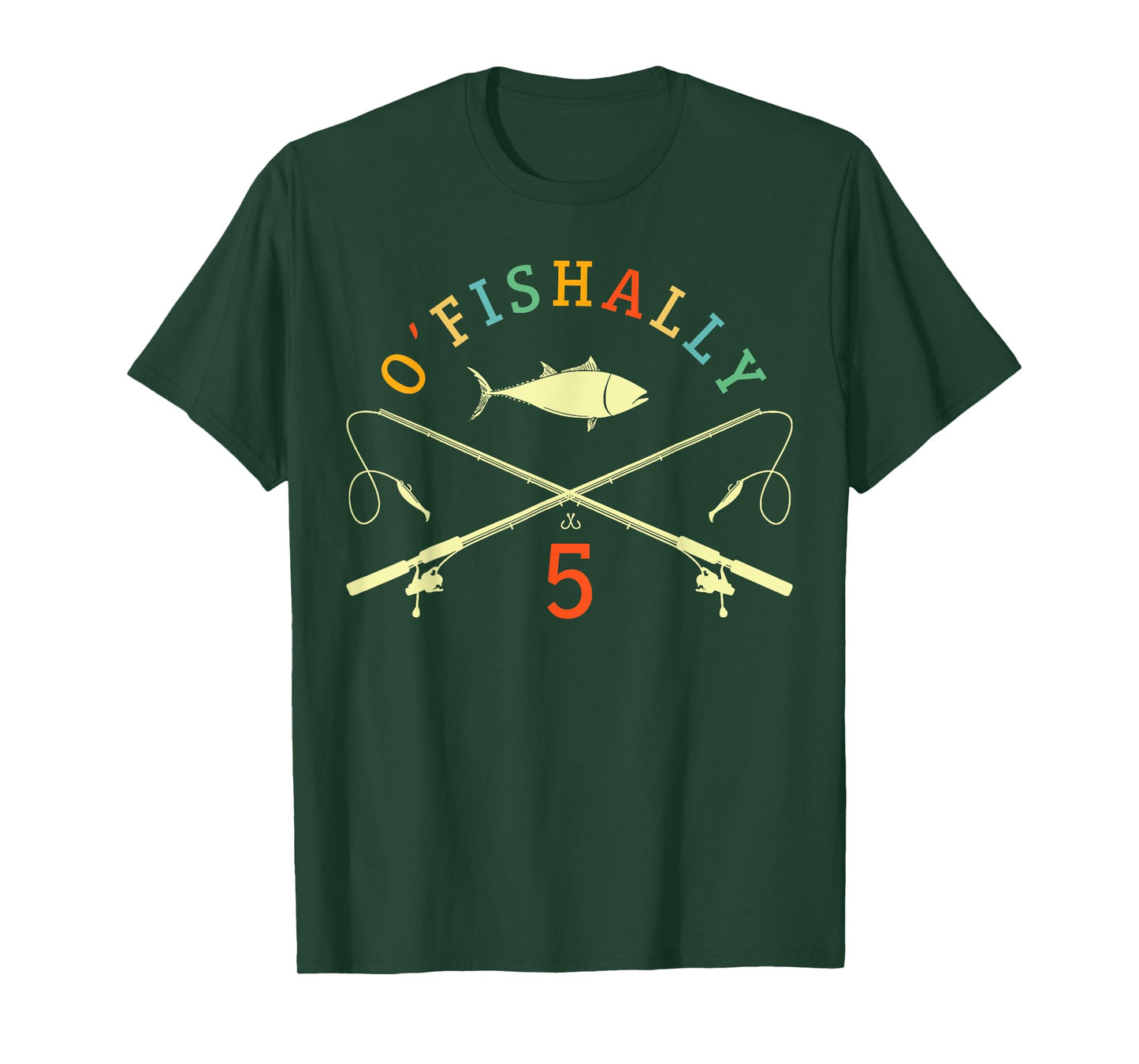O-Fishally 5 Years Old Fisherman 5th Birthday Fishing T-Shirt