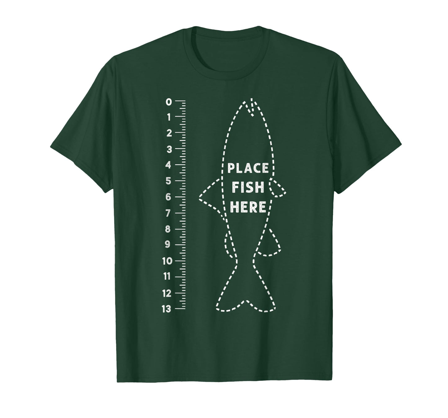 Funny Fish Ruler Tee Place Fish Here Fishing Humor Angler T-Shirt