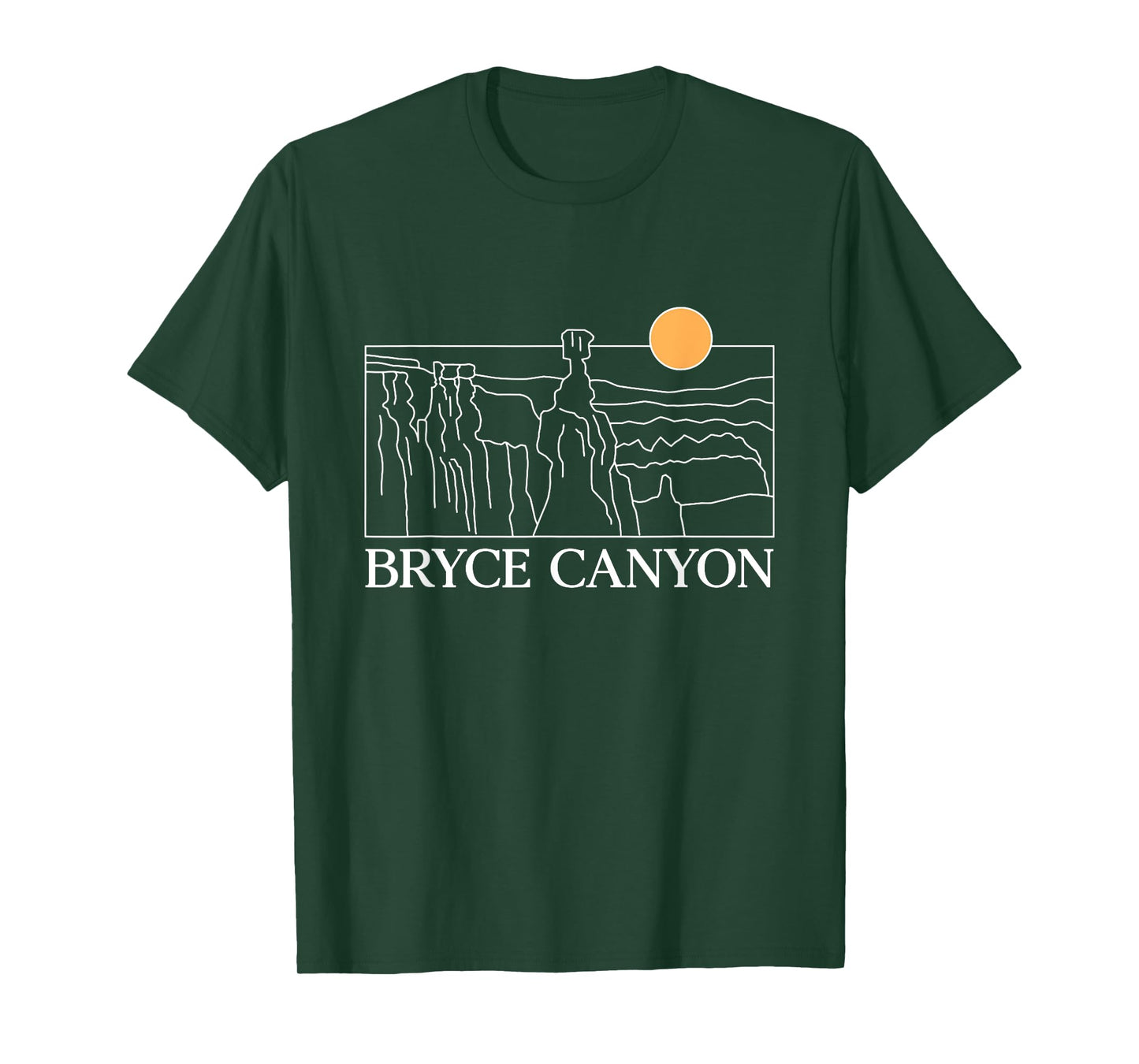 Bryce Canyon National Park Utah Minimalist Line Art Retro T-Shirt