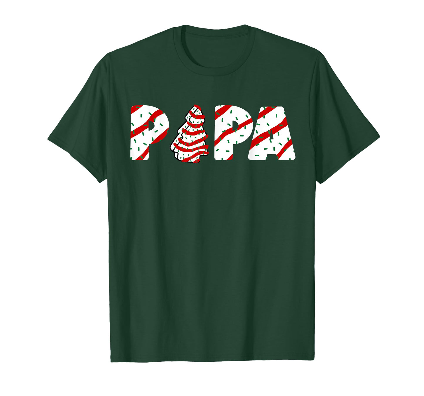 Christmas Tree Cake Matching Family Party Pajama Papa T-Shirt