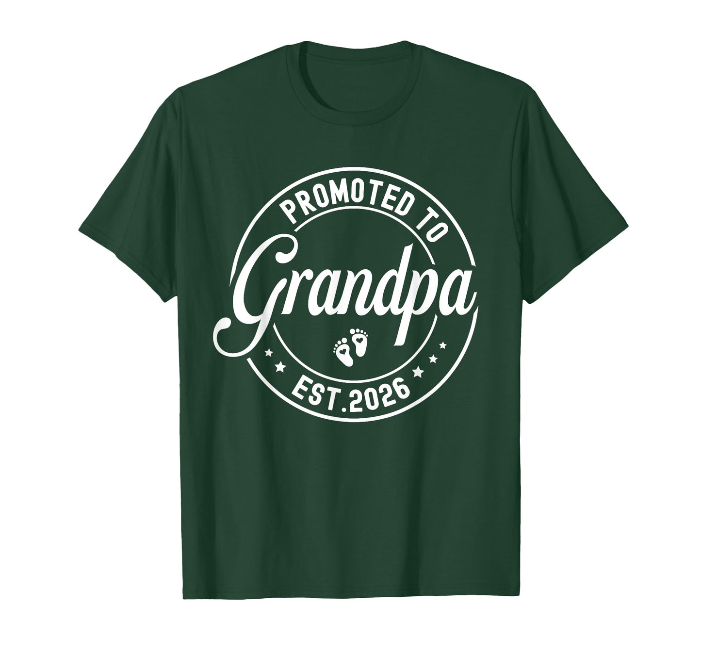 Promoted to Grandpa est. 2026 Grandparents Baby Announcement T-Shirt