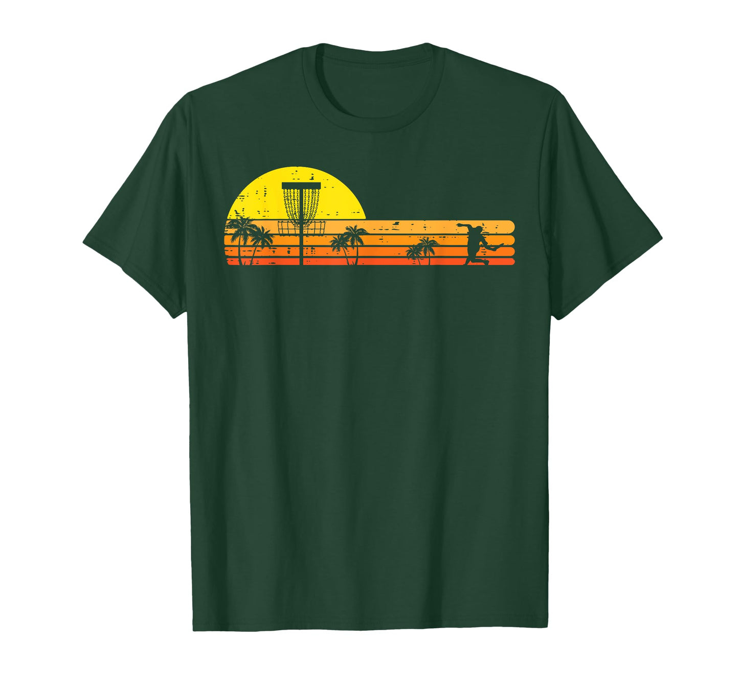 Disc Golf Palm Trees Retro Frisbee Frolf Sport Men Women Kid T-Shirt