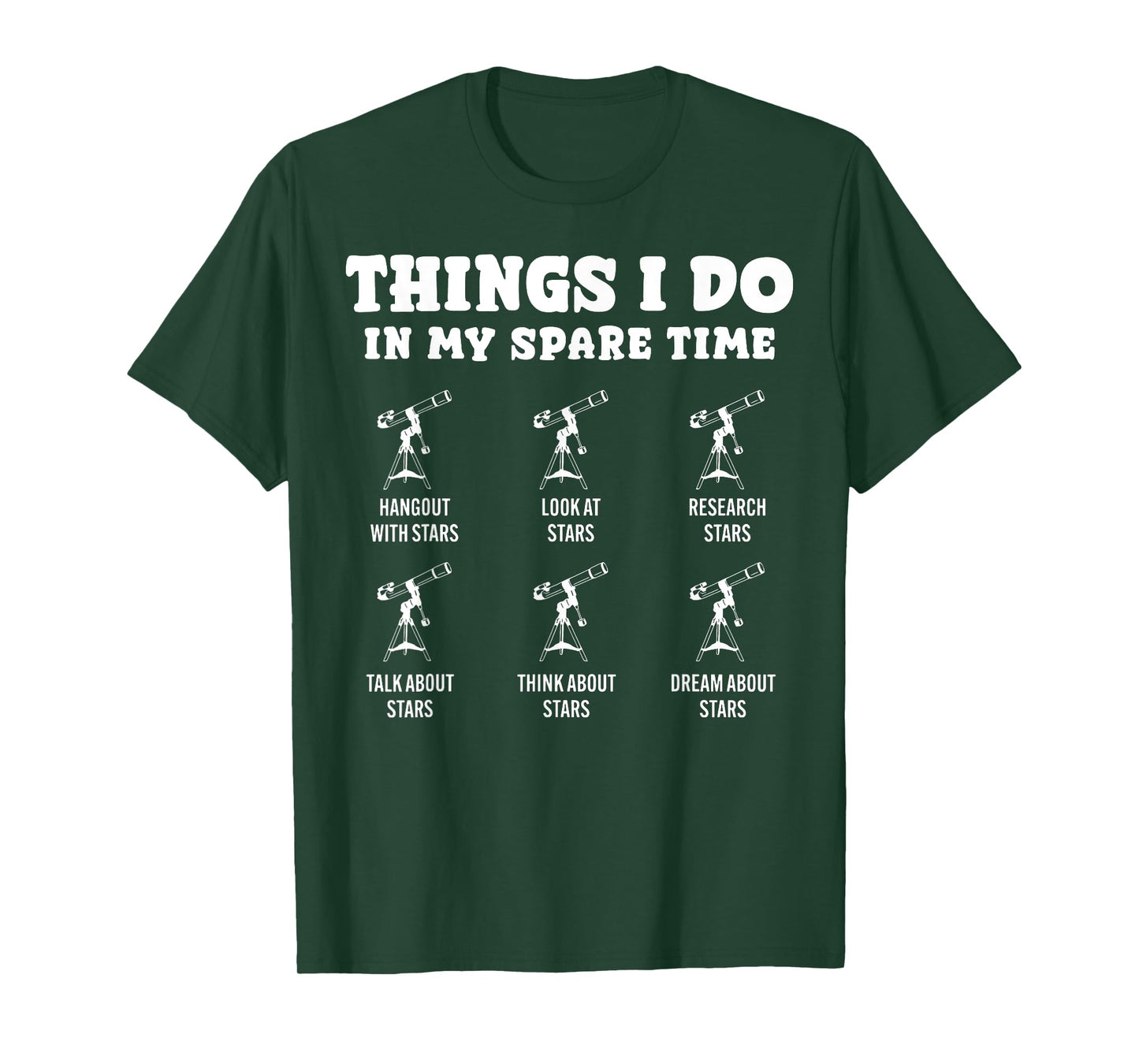 Things I Do In My Spare Time Stargazing Telescope Stars T-Shirt