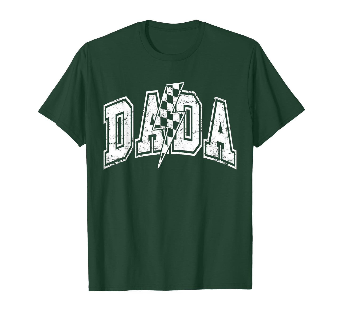 Dada Lightning Bolt Checkered Father's Day Dad Grandpa Men T-Shirt