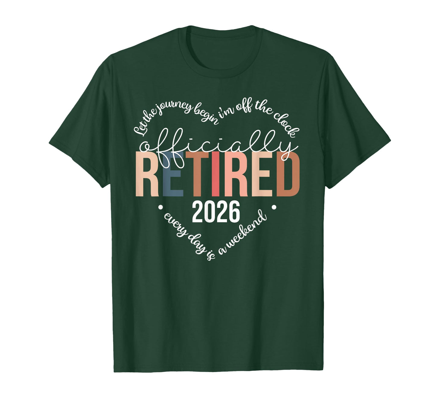 Officially Retired 2026 Heart Shirt for Women Retirement T-Shirt